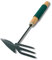 ARCUS Garden Hand Fork & Hoe - 2 in 1 Gardening Tool - Foam & Wooden Handle Ergonomic Grip - 3 Prong Rake Fork For Loosening Soil - Hand Hoe For Weeds, Planting, Cultivator - 30cm