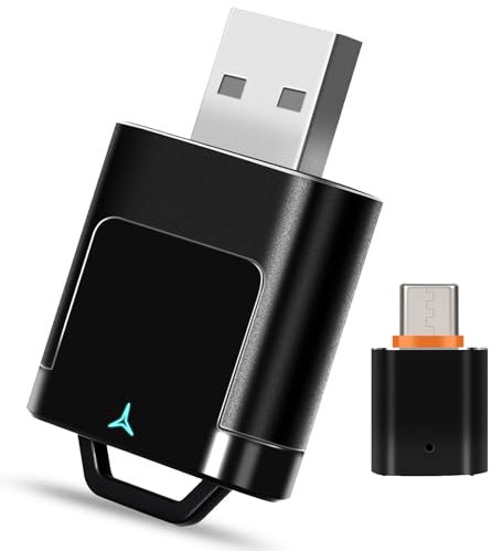 VECHTEL Carplay - Adaptador inalámbrico para Android Auto Dongle de coche pequeño para cable a enchufe inalámbrico USB a C, USB a C, caja de Carplay automática, caja adaptadora compatible con iOS