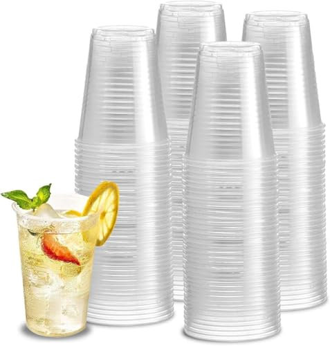500 Vasos de Plástico - Envio 24 h - 200 ml - 1000 uds Desechables de Polipropileno - Ideal para Fiestas, Cumpleaños, Festivales, Oficinas o Navidad (500)