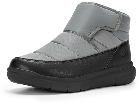 FitVille Mens Winter Shoes Extra Wide Snow Boots Lightweight Warm Fleece Lined Slip On Outdoor Shoes