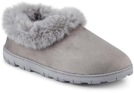 Pavers Memory Foam Slippers - Grey Size 5