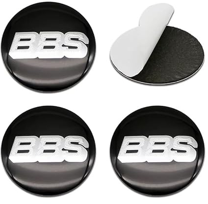 BBTUA 4 Stück Auto Nabendeckel Aufkleber für BBS 56MM 60MM 65MM 70MM 80MM, Felgenaufkleber selbstklebend Zentralabdeckung Radkappenaufkleber Nabe Mitte,Black Silver-65MM