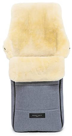 WERNER CHRIST BABY, Lammfell-Fußsack AROSA – warme Buggy, Kinderwagen-Fußsack (Kinder ab 6 bis 36 Monate), medizinisches Fell, in Blue (blau-meliert)