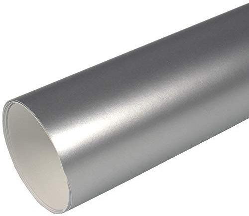 Rapid Teck® 9,86€/m² AutoFolie Serie 560MG Matt Chrom Silver 2m x 1,52m Premium Car Wrapping Folie mit Luftkanal