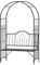 Outsunny Arche à rosiers Banc de Jardin 2 Places 2 en 1 dim. 115L x 59l x 203H cm métal époxy Noir
