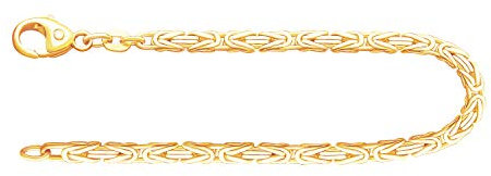 EDELIND Königskette Gold 585 Echtgold Armkette 2.3 mm mit Stempel aus Gelbgold, Goldarmband aus Deutschland, Herrenschmuck mit Karabinerverschluss, Länge 20 cm, Gewicht ca. 7.7 g.