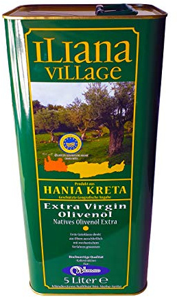Iliana Village kaltgepresstes Olivenöl - 2x 5Liter Kanister - Kreta Chania Kritis extra vergine wenig Säure handgepflückte Oliven mechanisch extrahiert natives Olivenöl extra virgin erste Pressung