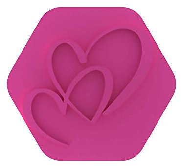 LissieLou Double Heart Cookie Stamp Love Engagement Wedding Icing Fondant Embosser - Light Pink