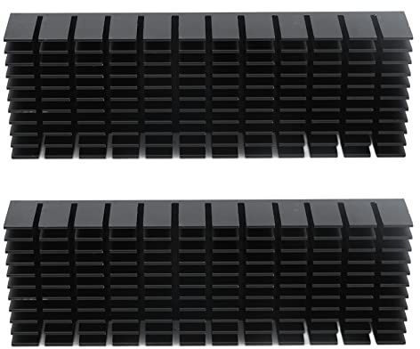 Kühlrippen, verschleißfeste große Kontaktfläche 120 x 40 x 20 mm hocheffiziente Aluminium-Kühlkörper für elektronische Komponenten für CPU(Mit Kleber)