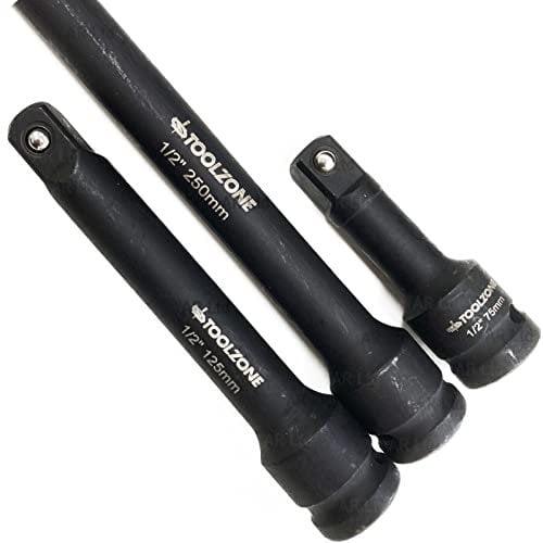unnet Tools Extension Bar Adapter 150mm Long for Sockets Flexible Bar Bendable Socket Set Mechanic Tools Hand Tools Bend Bar Socket Tool (3pc 1/2 Impact Extension Bars)