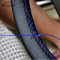 Fundas para volante fabricadas en cuero, con accesorio y costuras en tono azul