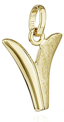 NKlaus Buchstabe V Kettenanhänger 333 Gelb Gold 8 Karat 13x11mm Alphabet Amulett 13314