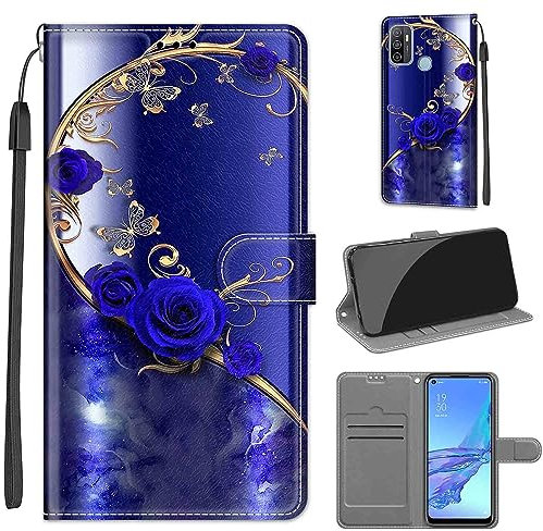 Handyhülle für Oppo A53 4G 2020 / Oppo A32 4G 2020/Oppo A33 4G 2020 Hülle Wallet Leder Kartenfach Magnet staubdicht Handytasche Klapphülle Case Cover Kompatibel mit Oppo A53s 4G - PU Leder Schutzhülle