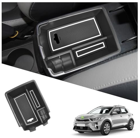 Ruiya Compatible con Kia Stonic 2018-2023 2024 Consola Central Caja de almacenamiento, Caja Reposabrazos Stonic Reposabrazos Organizador Central Reposabrazos Bandeja Accesorios Kia Stonic