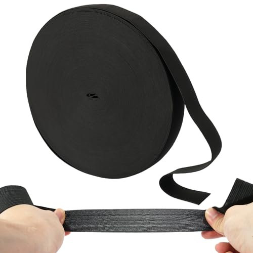 40 M x 3cm Goma Elastica Costura Cinta Elastica Costura Ancha, Negra Banda Elástica, Elástico para Coser,Poliéster Cinta Elastica Tapiceria,Plana Cinchas Tapiceria, Elastico Costura Accesorios
