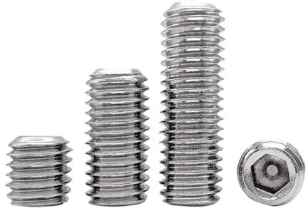 NUZBCPETR Schrauben, Feingewinde-Innensechskant-Stellschraube aus Edelstahl mit Ringschneide(M10 x 1.0 x 25mm)