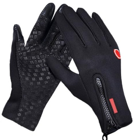 GWAWG Thermo Handschuhe Damen Herren, wasserdichte Reithandschuhe, Winter Radfahrer, Handschuhe Touchscreen(L)