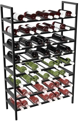 MetaloPro Weinregal Jerez – Schwarzes Metallregal Für 80 Weinflaschen, Robustes Design, Ideal Für Küche, Keller Oder Bar – 125×80×30cm