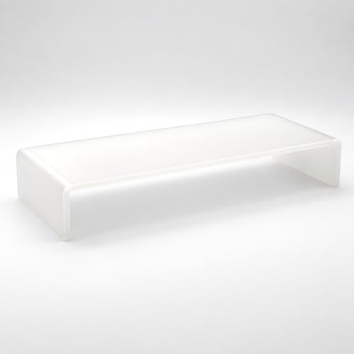 semper plastic Acrylglas Monitorständer - Exklusive Bildschirmerhöhung aus deutscher Handarbeit - 10mm Monitor Stand - Premium Bildschirmständer Tischaufsatz (Weiß Satiniert)