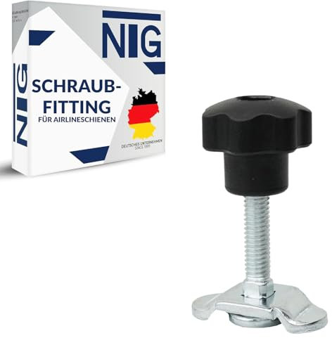 Single Schraubfitting für Airlineschiene Zurrschiene mit Sterngriff M8x45 500 daN Endbeschlag verzinkt