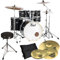 Pearl Export, EXX705NBR/C31, batteria con piatti Sabian e sgabello Keepdrum, colore nero