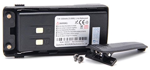 vhbw Akku kompatibel mit Wouxun KG-UV9K, KG-UV9K Plus, KG-UV9P Funkgerät, Walkie Talkie (3200 mAh, 7,4 V, Li-Ion) + Gürtelclip