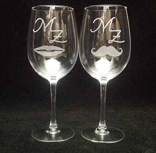 regalo grabado 2 Copas de Vino personalizas con texto, dibujo, logo, escudo. De vidrio templado