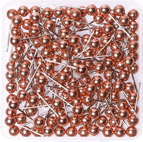 AnMiao Star 1/8 Inch Small Decorative Map Tacks Rose Gold Plastic Head Push Pins with Steel Point (100PCS)