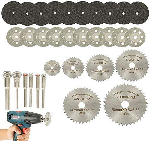 32pcs HSS Mini Circular Saw Blade Set Resin Cut-Off Wood Cutting Disc Diamond Metal Saw Bladeser Power Tools for Dremel Drill