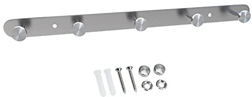 Intirilife Porte-manteau en acier inoxydable Modell A - 5 Crochet - Porte-manteau mural avec crochet mural en 5 modèles différents