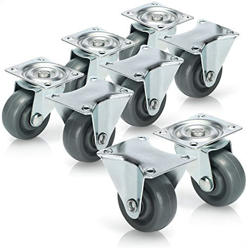 com-four® 8x Rollen zum Anschrauben - Möbel Lenkrollen 4x mit und 4x ohne Schwenklager - Transportrollen ohne Bremse (8 Stück - 37mm 240kg ohne Bremse)