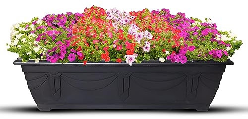 VR7 Pot de fleurs de 60 cm de long (noir, sans plateau)
