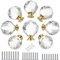 BTSKY 8 Pack Drawer Knobs Diamond Shaped Crystal Glass 40MM(1.6 inches) Cabinet Knobs Cupboard Door Knobs Crystal Drawer Pull Handles Glass Dresser Knobs with Gold Base