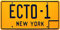 - ECTO 1 Auto Metall Nummernschild Replik kompatibel mit 1959 Cadillac Orange aus dem Ghostbusters Film (56)
