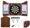 Engelhart - 065016- Wooden Dart Cabinet + Sisal Dartboard + 2 Sets of 18 g Darts (Brown)