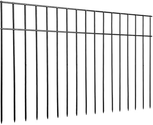 ADAVIN Lot de 5 clôtures anti-creusement de 61 x 38,1 cm - Barrière décorative pour animaux avec espacement des pointes de 3,8 cm - Panneau en métal - Piquets de sol pour la protection extérieure