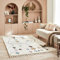 Nazar Tapis Berbere Salon, Tapis Berbere a Franges, Tapis Shaggy, Tapis Berbere Multicolore, Motifs Losanges géométriques, Lavable, Moelleux, Poils Longs, Tapis Berbere (120x170 cm, 3063 Crème)