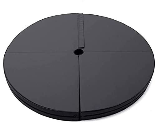 Pole Dance Matte, Faltbare Runde Dicke Schutzmatte Trainings Sicherheits Crash Matte Yoga Anfänger Schutzmatte 120 * 10 cm Schwarz