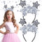 Qunkun Silvester Haarreif, 2 Stück 2025 Happy New Year Party Haarschmuck Mit Federn und Sternen, Silber Strass Glitzernd Zubehör (A)