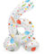 Folat 63966 Luftballon Geburtstag Stehender Ziffer Zahl 6 Joyful Party Weiß mit Geschenke und Dekoration 72 cm - Decoration Geburtstagdeko, Ballon Zahl, Kein Helium erforderlich
