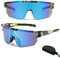 Fahrradbrille Herren Damen, Fahrradbrille Winddicht UV 400, Bunte Fahrrad Brille Anti-Uv, Rennrad Brille für Outdooraktivitäten Wie Radfahren Laufen Klettern Autofahren Angeln Golf (Blau Grün)