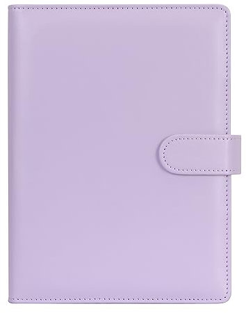 Skycase A5 Ringbuch aus PU-Leder, 6-Ring-Ordner, Loseblatt-Notizbuch, Budget-Planer mit Füllpapier, lila – für Büro, Schule, Studium, Organizer, Tagebuch