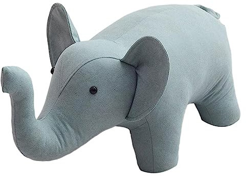 Folpus Osmanischer Hocker, Sofa-Teehocker, Stauraum aus Holz, süßer Kinderhocker, Fußstütze mit Holzbeinen für den Innenbereich, Wohnzimmer, Eingangsbereich, Blauer Elefant