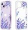 DiyGody Cute Flowers Case for iPhone 14 Plus Clear with Design Purple Lavender Pattern for Women Girls Soft TPU Slim Shockproof Protective Phone Case Cover Compatible with iPhone 14 Plus 6.7 Inch