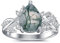 VONALA Moosachat Ring 925 Sterling Silber Natürlicher Träne Moosachat Ring Verlobungs Hochzeit Schmuck Geschenke für Damen Frauen Frau