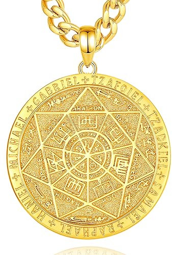 AEONSLOVE Siegel der Sieben Erzengel Halskette Silber 925 für Herren Damen 7 Engel Halskette Schutzpatron Kette Schutzamulett Religiöse Schmuck Christliche Erzengel Michael Anhänger