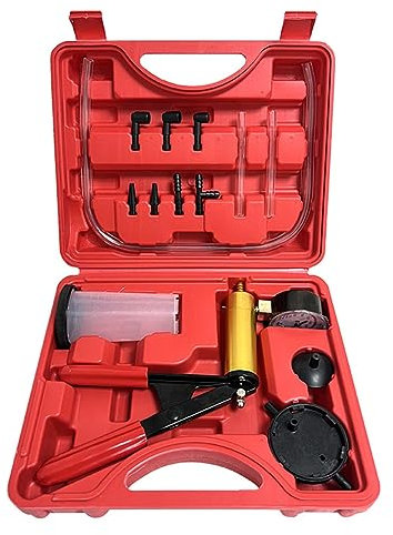 Pavewood Juego de bomba de vacío manual, herramienta de descarga de líquido de frenos, herramienta de reparación automática, kit de reparación de bomba de vacío