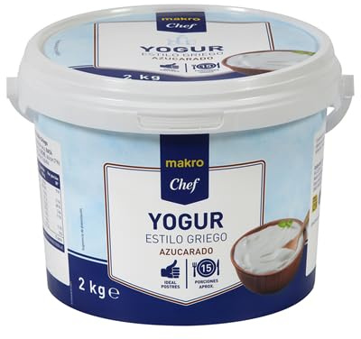 (2 UNIDADES) Makro Chef yogur griego azúcarado bote 2 Kg (PRODUCTO REFRIGERADO)
