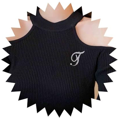 Dervivea Broche Lettre Cristal Broche Initiale Argent Broche Dainty Custom Initial Brooch Letter T Broche Épingle De Revers Épingle De Cravate Décorative Pour Femmes Et Filles Vêtements Robe(t)