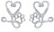 YFN Tierärztliche Geschenke, 925er-Sterlingsilber, Pfotenabdruck-Stethoskop-Ohrstecker, Tierarzt-Schmuck, für Damen und Mädchen, Sterling Silber, Zirkonia